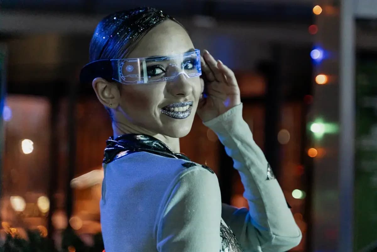 Гостья в LED-очках